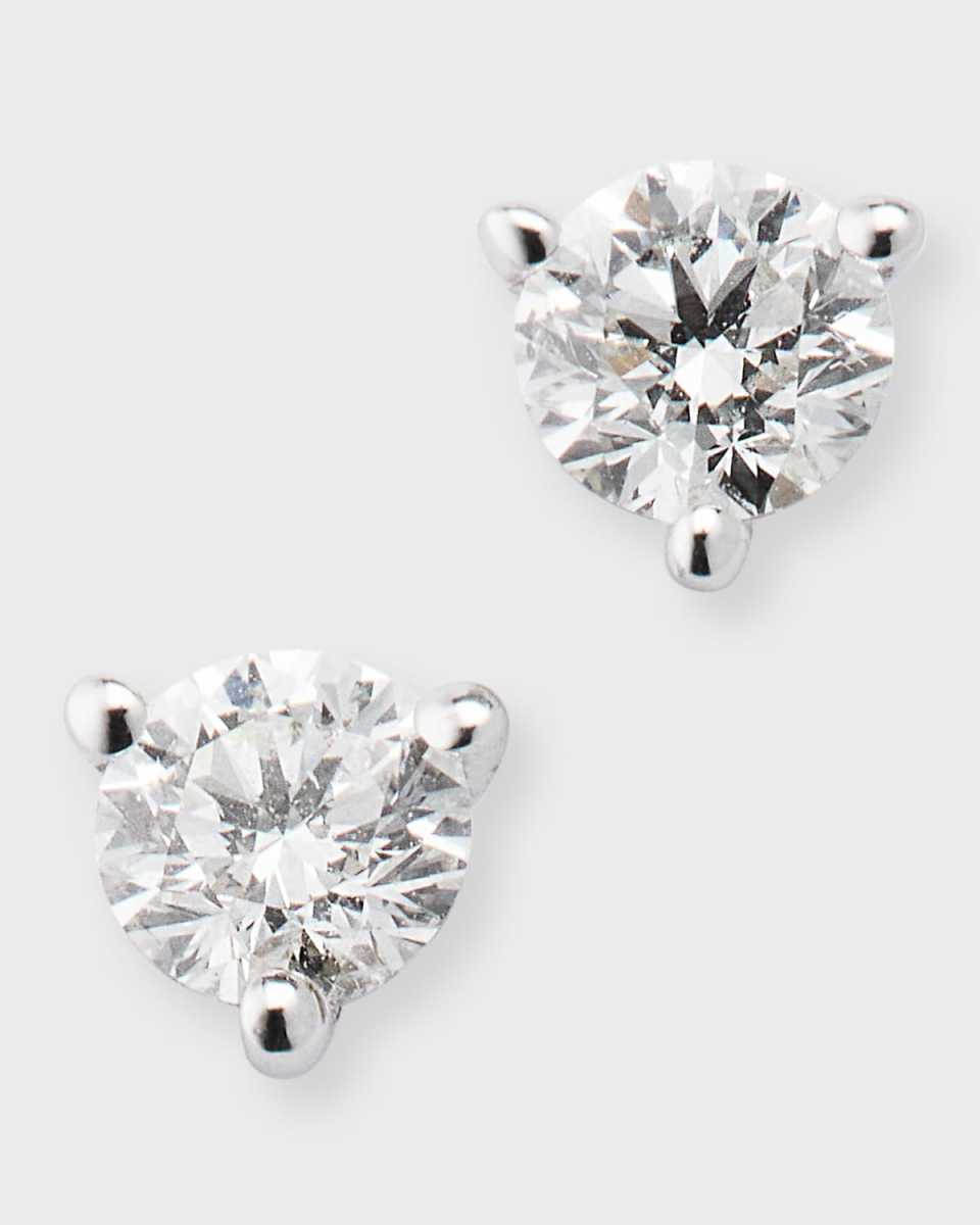 18K Yellow Gold Round Diamond Stud Earrings, 0.48tcw